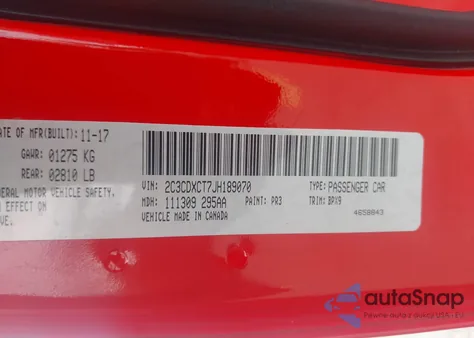 2018 Dodge Charger R/T Rwd z USA, uszkodzony, nr VIN 2C3CDXCT7JH189070